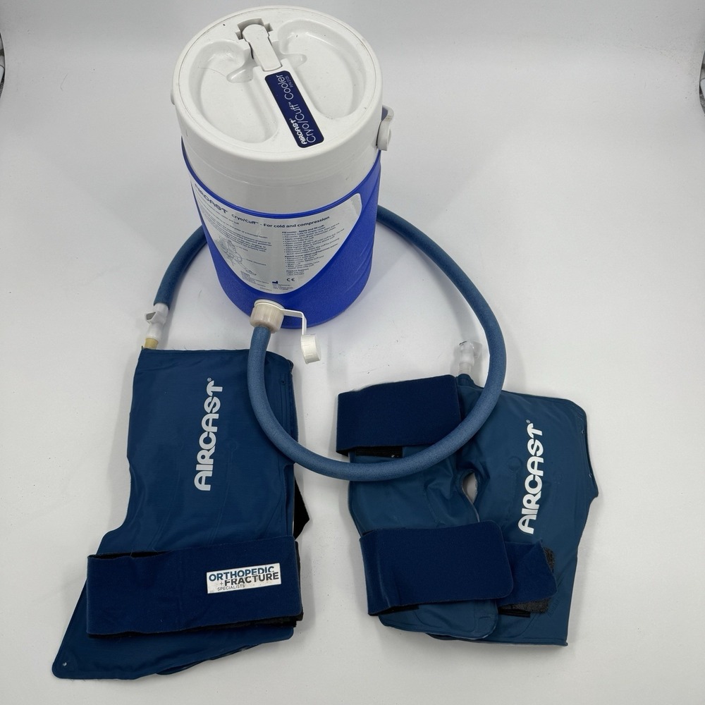Aircast Cryo/Cuff Ice Therapy Gravity Cooler, Hose, Knee And Ankle Cuff